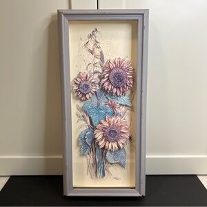 Vintage LOIS THAYER Paper Tole 3D Sunflower Art | Intricate, Detailed | Gorgeous